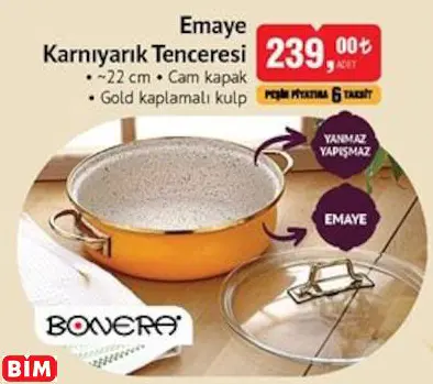 BONERA EMAYE KARNIYARIK TENCERESİ BONERA EMAYE KARNIYARIK TENCERESİ